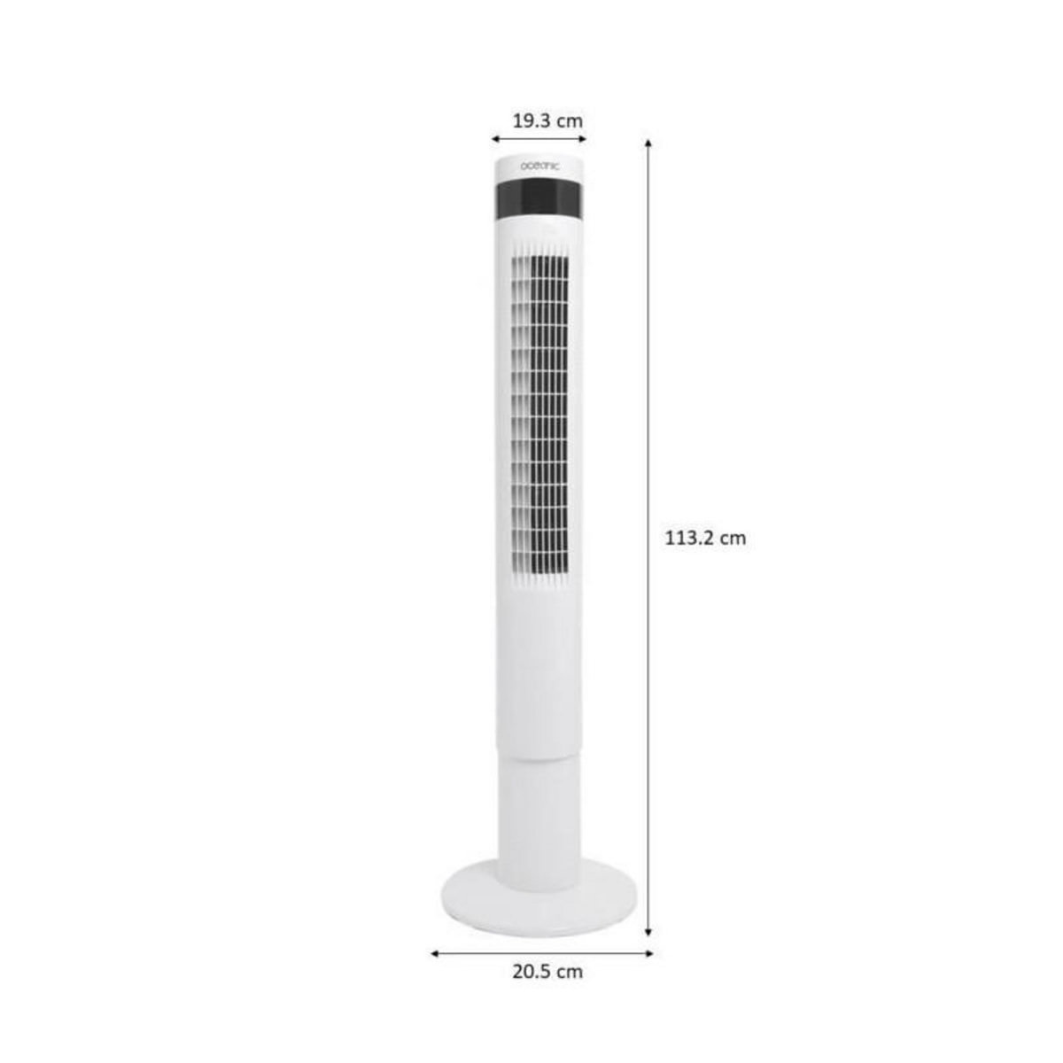 OCEANIC Ventilateur colonne OCEANIC - 50W - Hauteur 110 cm - Oscillation automatique - Télécommande - Minuterie - Blanc