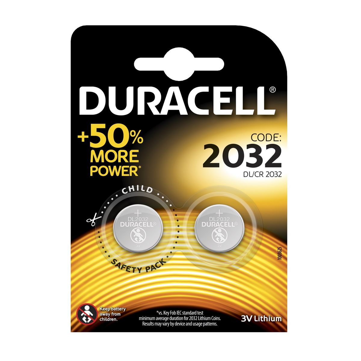 DURACELL Lot de 2 Piles Spéciales Bouton Lithium Appareils Electroniques - type 2032