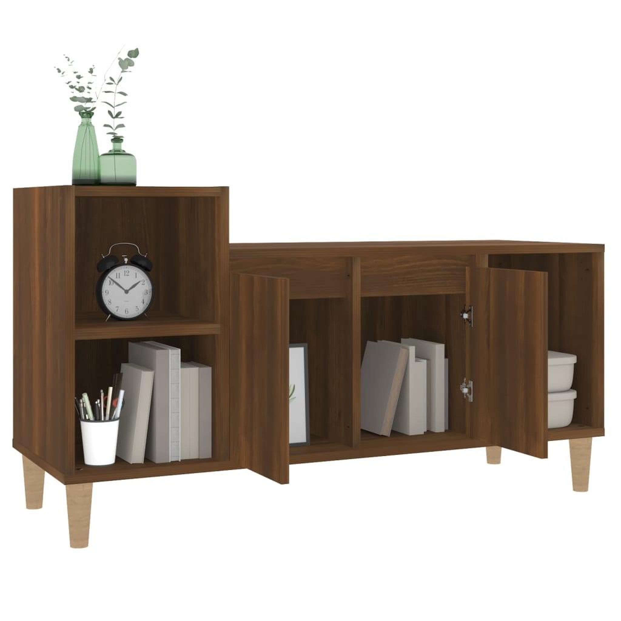 Voir la diapositive 4 : VIDAXL Meuble TV Chene marron 100x35x55 cm Bois d'ingenierie