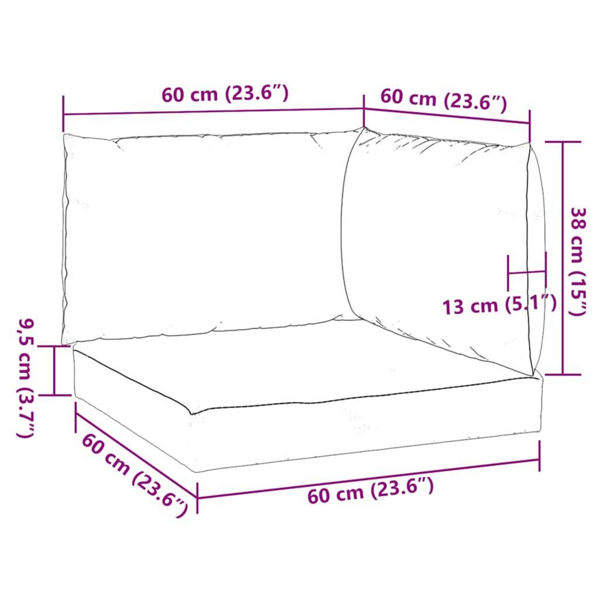 VIDAXL Coussins de palette lot de 3 motif de feuilles tissu Oxford