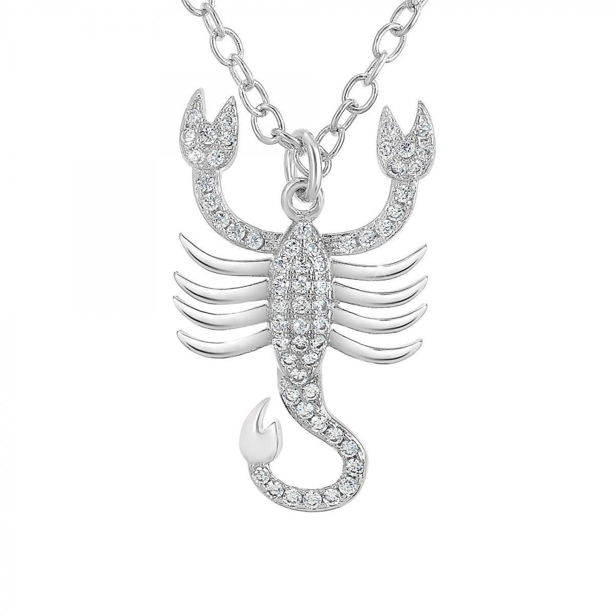 SC CRYSTAL Collier signe astrologique scorpion orné de Cristaux scintillants par SC Crystal en Métal rhodié