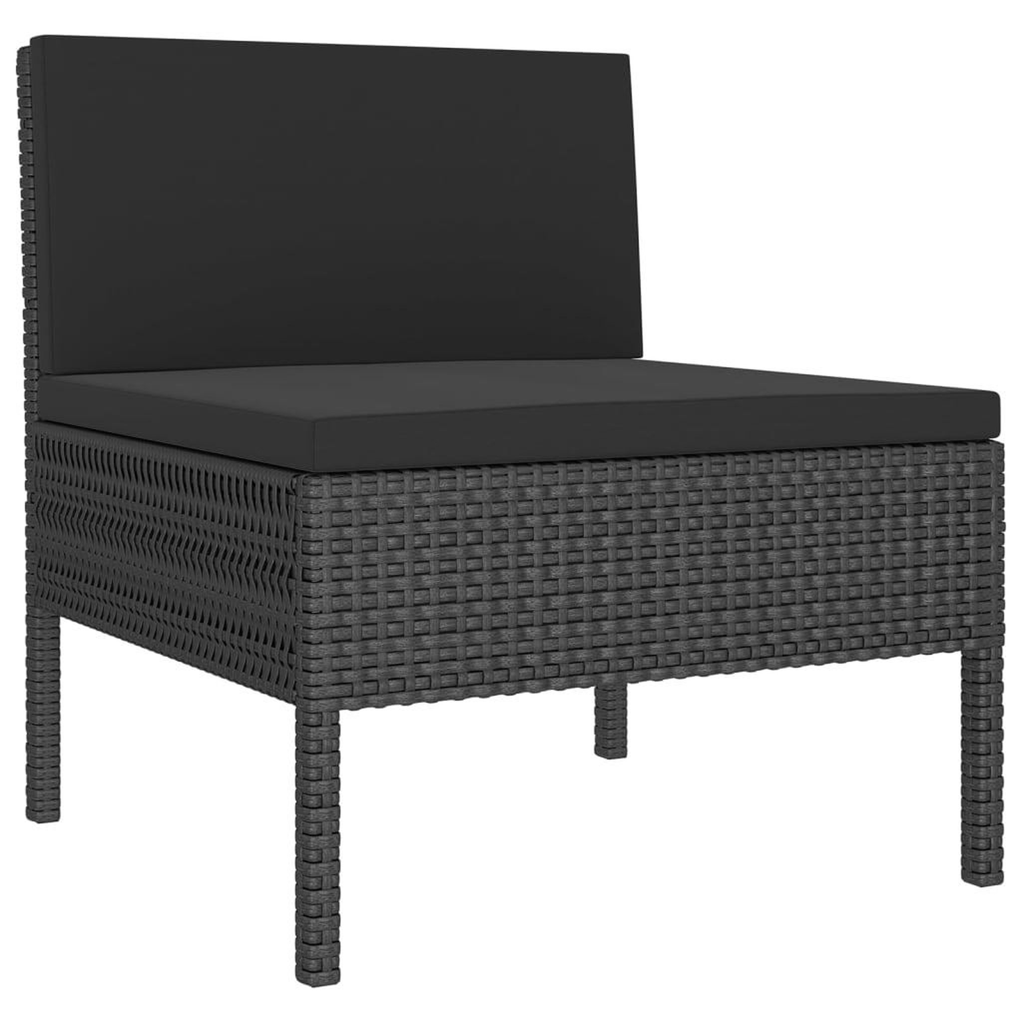 Voir la diapositive 3 : VIDAXL Salon de jardin 11 pcs avec coussins Resine tressee Noir