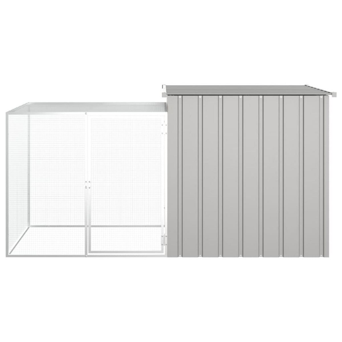 VIDAXL Clapier Gris 200x91x100 cm Acier galvanise