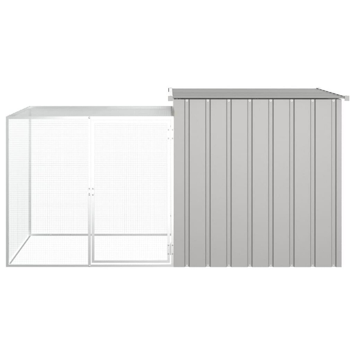 VIDAXL Clapier Gris 200x91x100 cm Acier galvanise