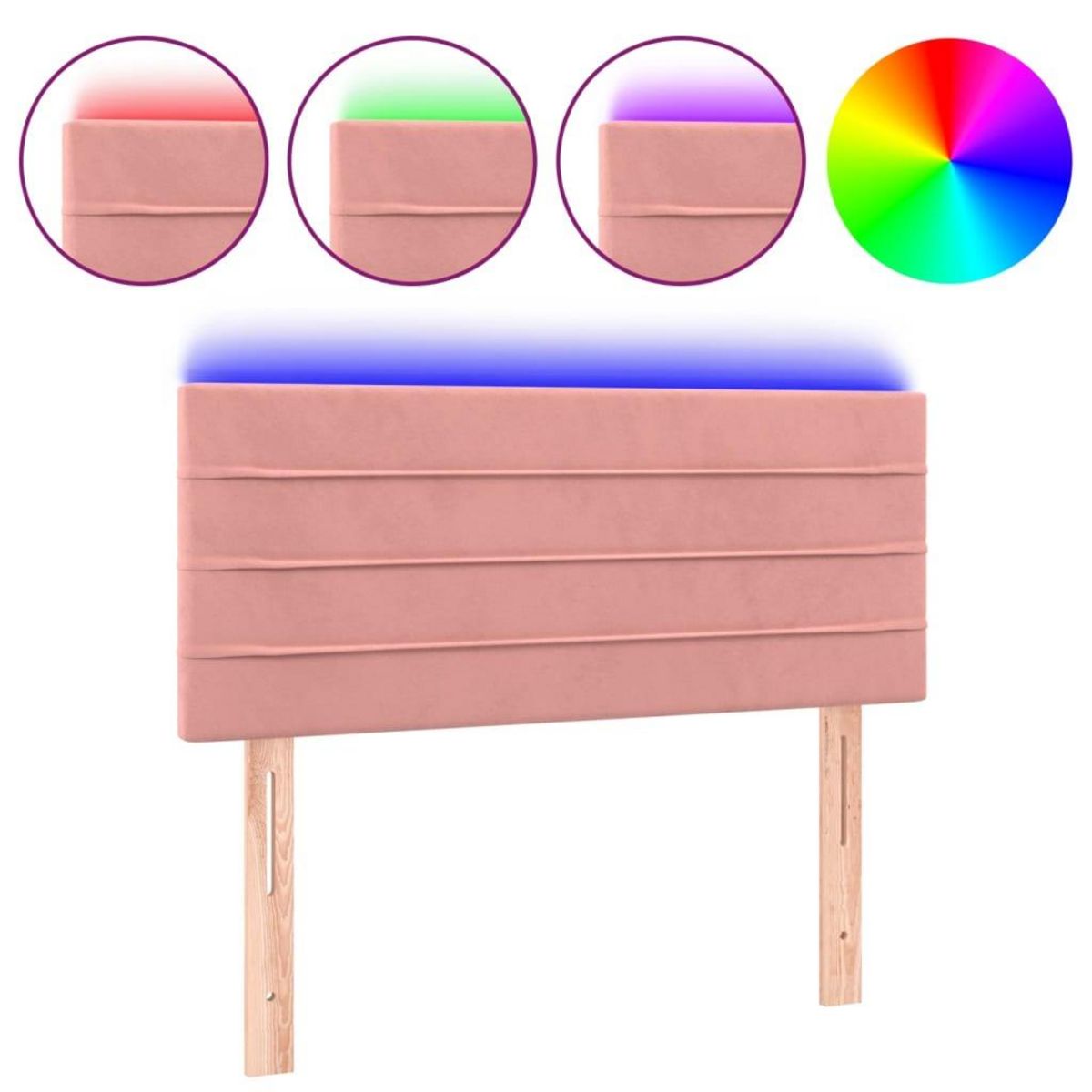 VIDAXL Tete de lit a LED Rose 100x5x78/88 cm Velours