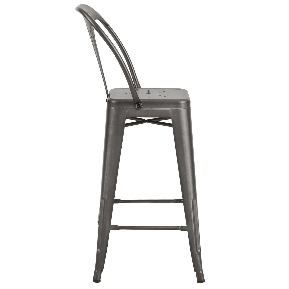 Rendez vous déco Lot de 2 chaises pour îlot central 67 cm en métal chrome - Indus