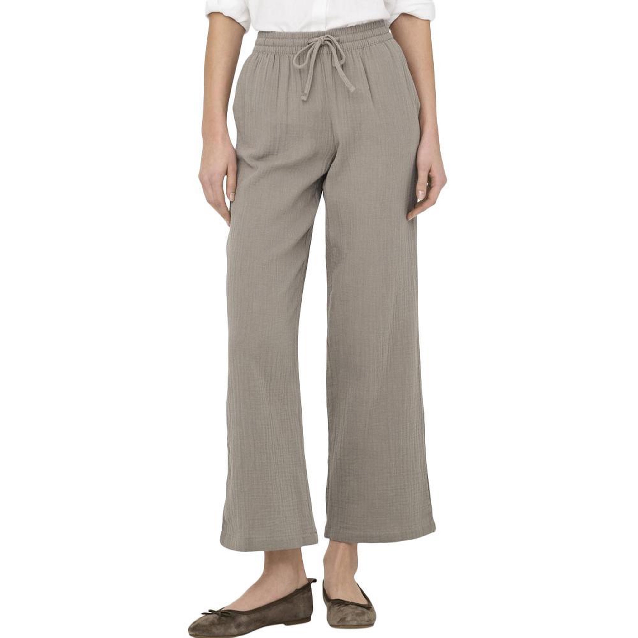JACQUELINE DE YONG Pantalon Fluide Taupe Femme JDY PHANTOM. Coloris disponibles : Marron