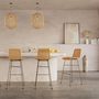 Voir la diapositive 6 : Rendez vous déco Lot de 2 chaises de bar mi-hauteur 63 cm en résine tressée marron - Mandya