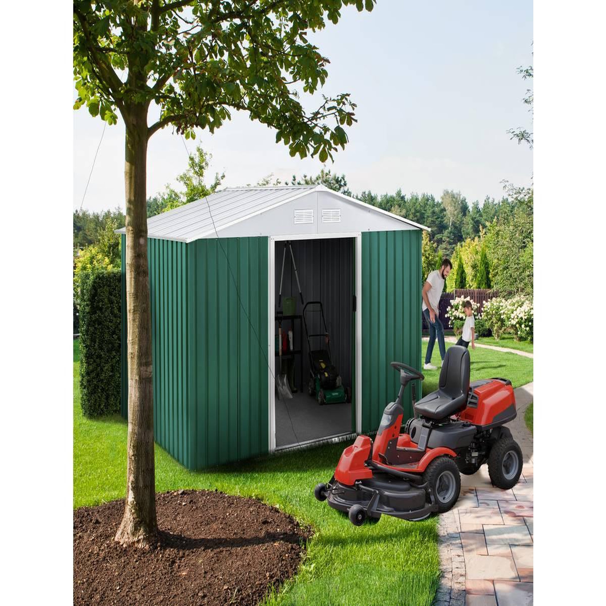 Voir la diapositive 2 : Habitat et Jardin Abri de jardin métal  rosas  - 4,07 m² - vert