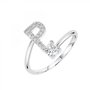 Voir la diapositive 1 : SC CRYSTAL Bague lettre P ajustable SC Crystal ornée de Zirconium