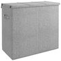 Voir la diapositive 5 : VIDAXL Panier a linge pliable Gris 64,5x34,5x59 cm Tissu en faux lin