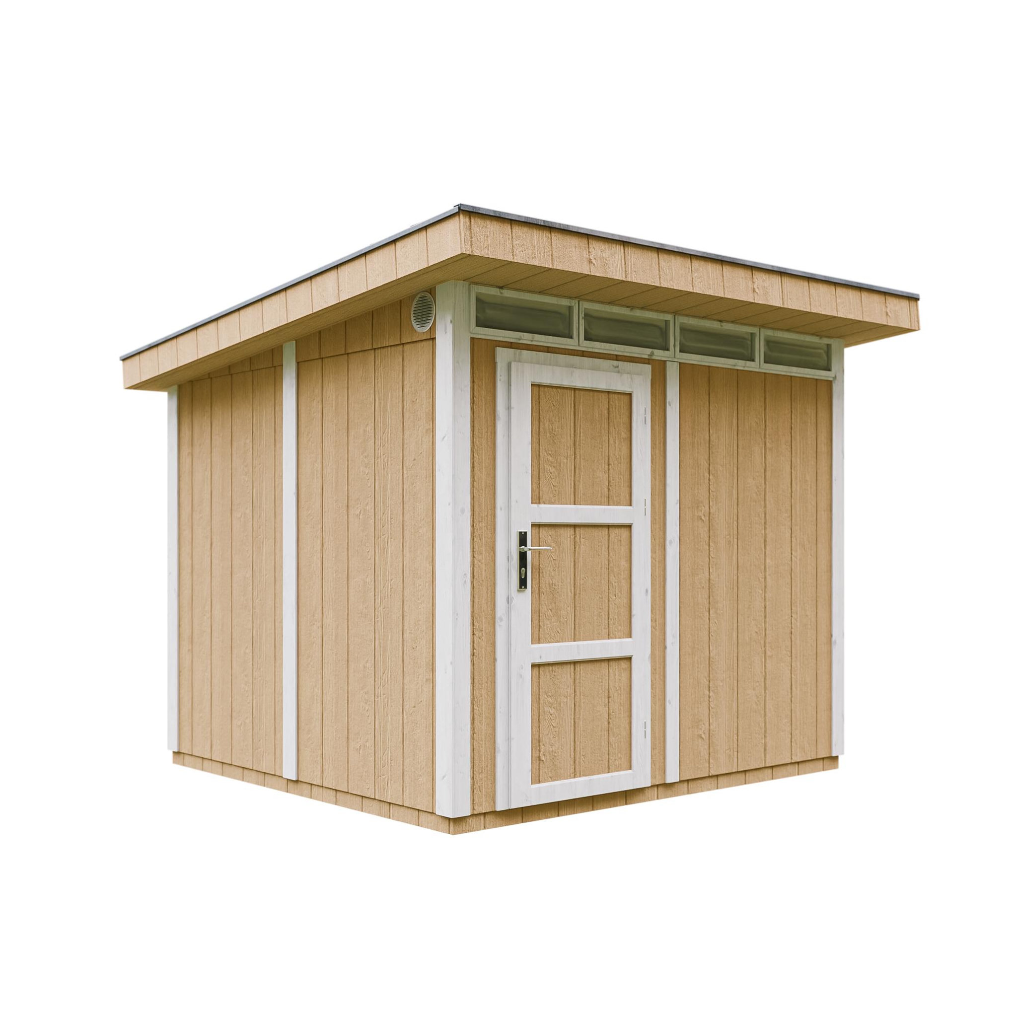 Voir la diapositive 1 : TIMBELA Abri de Jardin Qualité Premium 6m² L294xL279xH237cm avec sol, bardeaux bitumineux M903