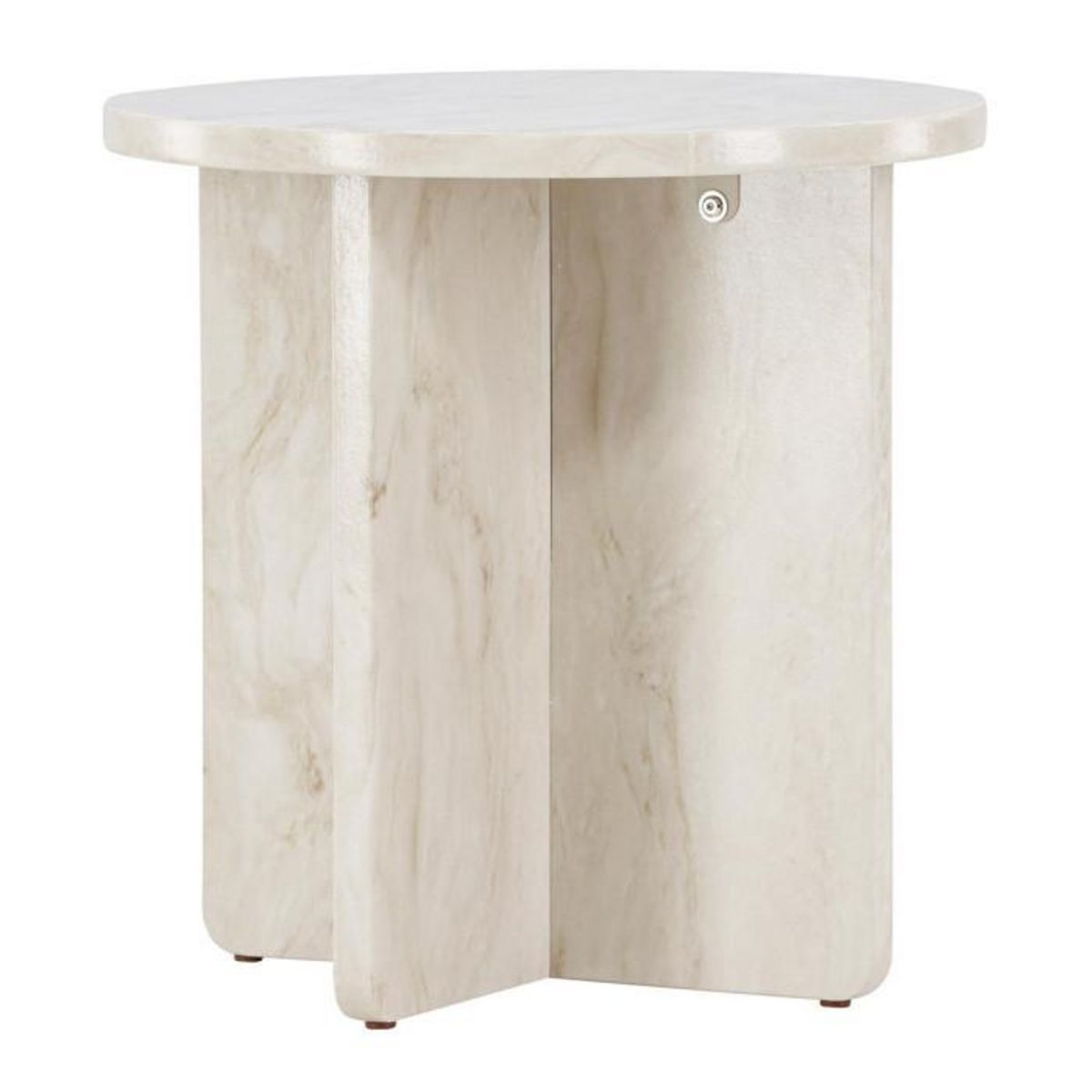 Paris Prix Table d'Appoint Effet Marbre  Alesund  50cm Beige