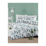 GENERIQUE Parure de lit - 1 housse de couette 220 x 240 cm + 2 taies d'oreiller 60 x 60 cm - 65% coton, 35% polyester - Vert