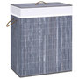 Voir la diapositive 1 : VIDAXL Panier a linge avec 2 sections bambou gris 100 L