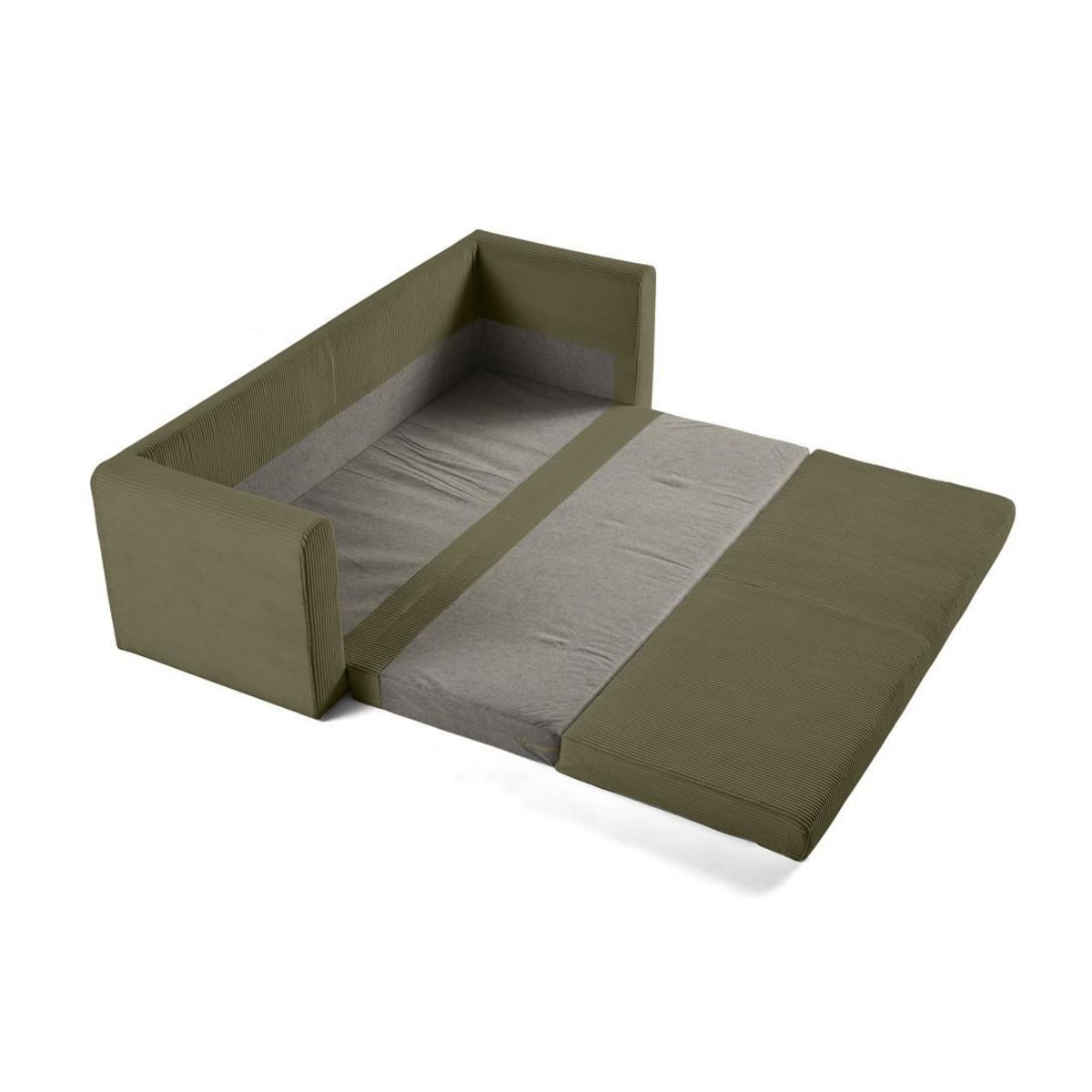 BEST MOBILIER Marilia - canapé 3 places - convertible déplimousse - en velours côtelé