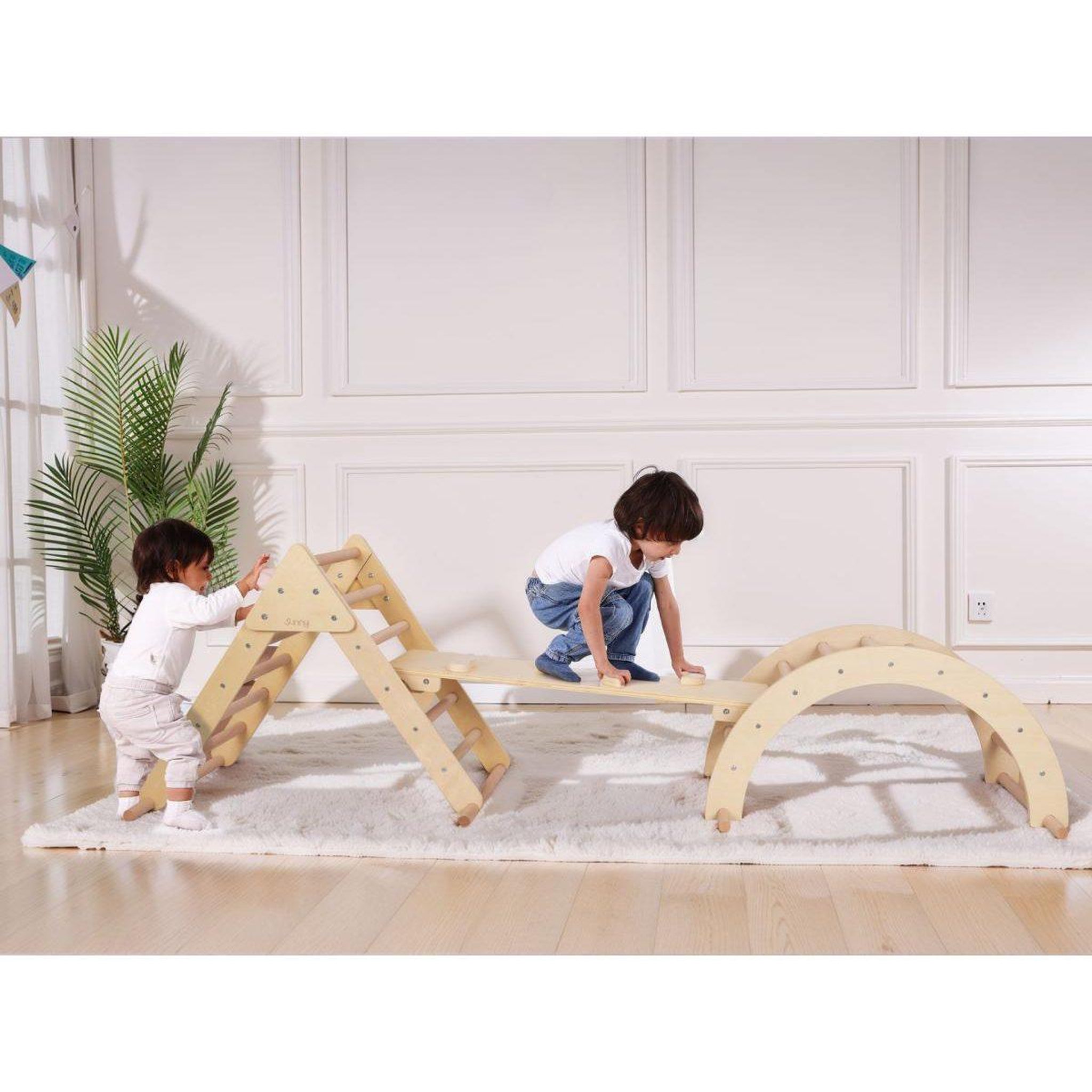 Voir la diapositive 2 : Axi House Structure d'escalade charlie 3-en-1 naturel