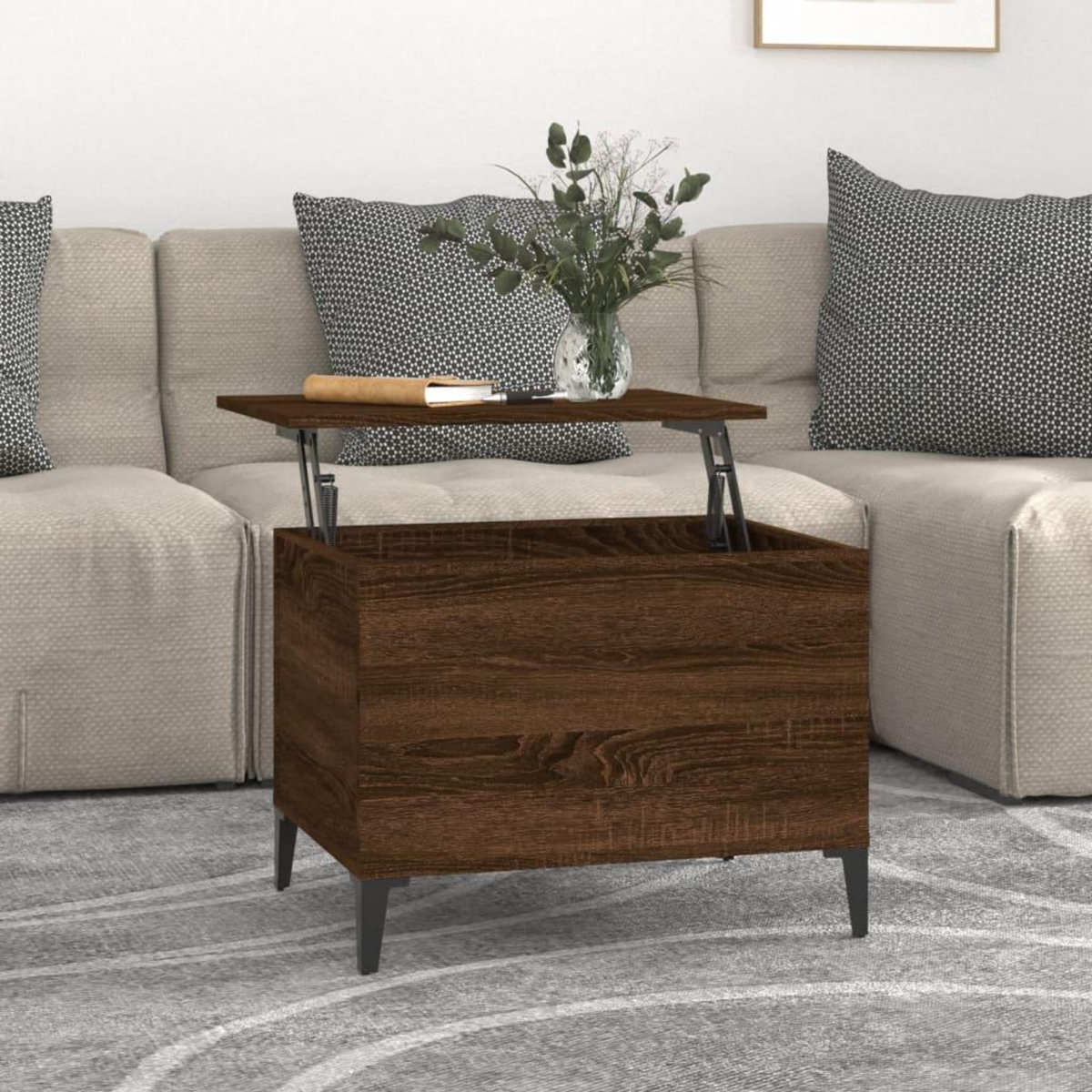VIDAXL Table basse Chene marron 60x44,5x45 cm Bois d'ingenierie