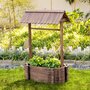OUTSUNNY Jardinière design puit de jardin avec toit - carré potager dim. 93L x 55l x 137H cm - bois sapin traité carbonisation