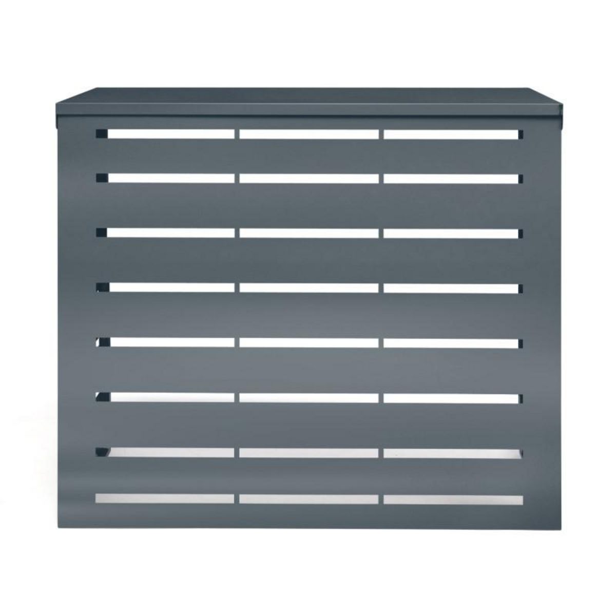 ID MARKET Cache climatiseur en métal gris anthracite protection unité extérieur 95 x 50 x 80 CM