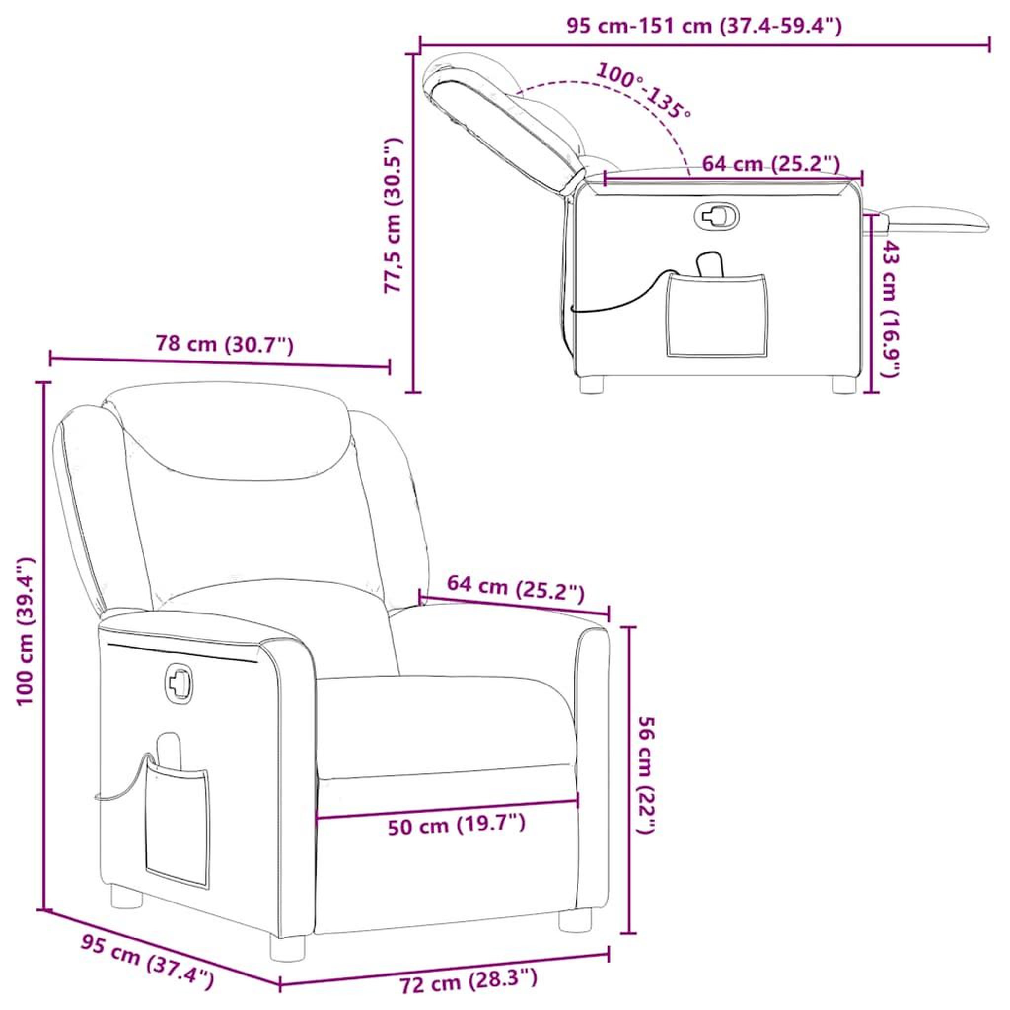 Voir la diapositive 6 : VIDAXL Fauteuil de massage inclinable Vert fonce Tissu