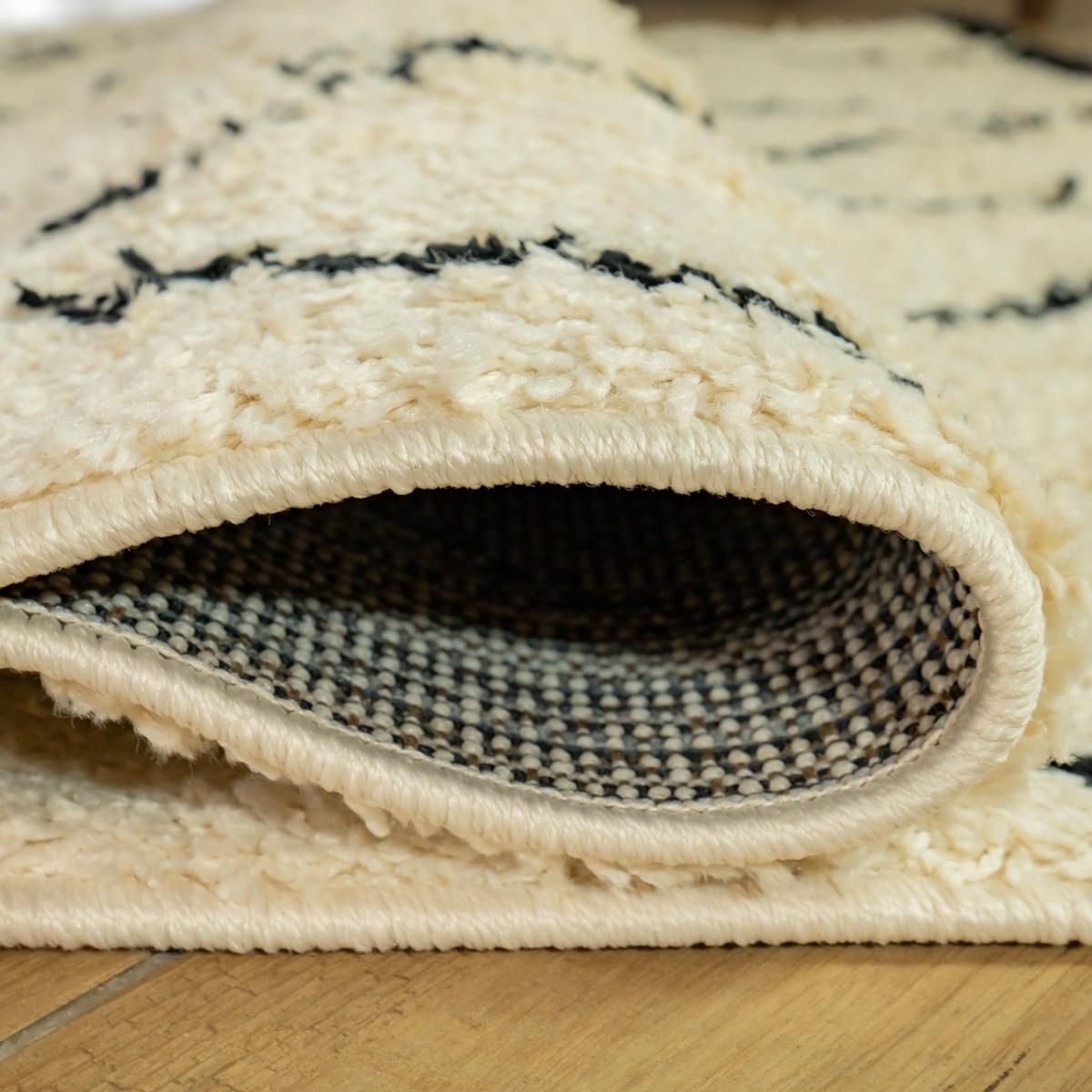 FUTURE HOME Tapis déco type berbère à poils longs 133x190cm