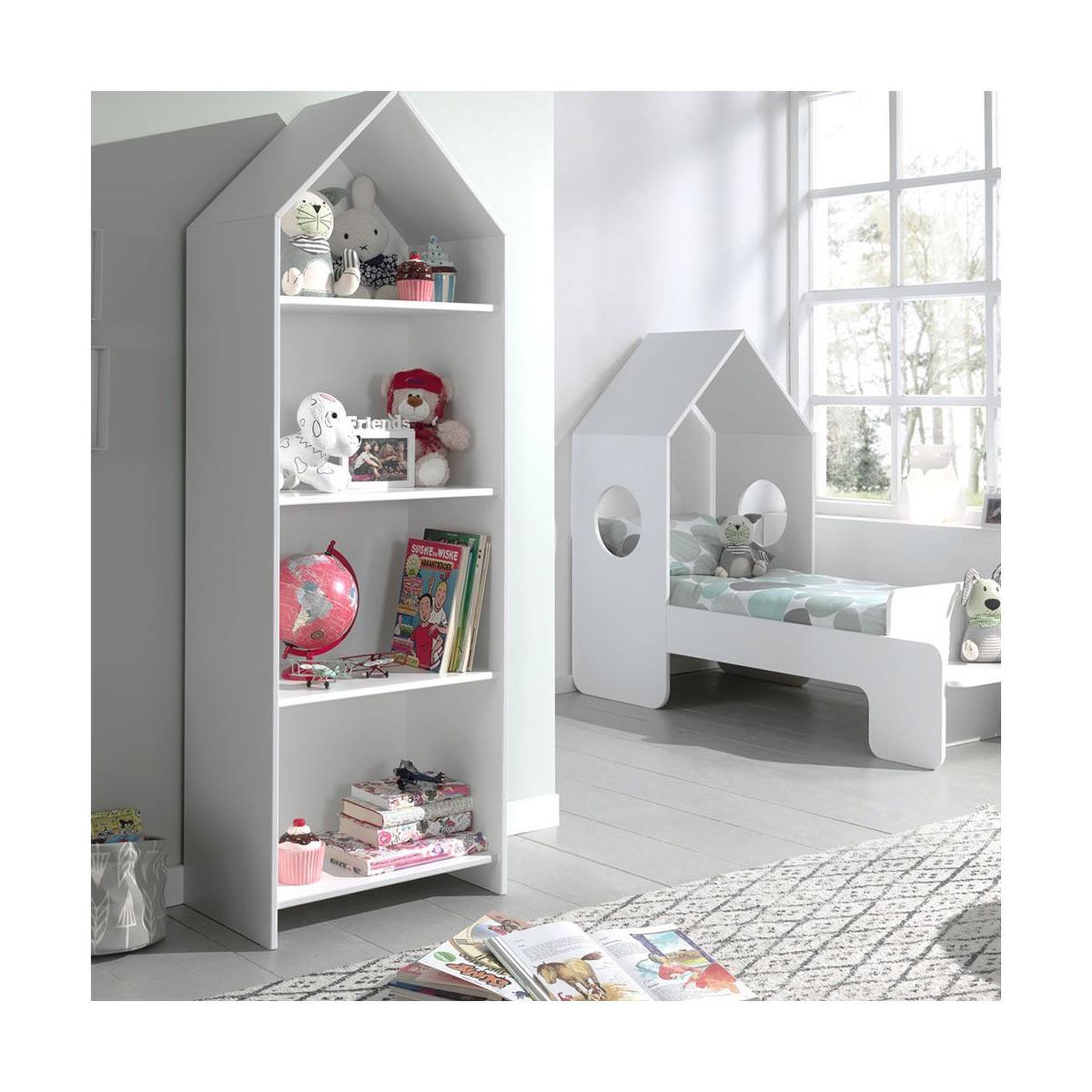 Voir la diapositive 2 : Paris Prix Étagère bibliothèque 4 niveaux  casami  171cm blanc