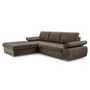 Voir la diapositive 2 : BEST MOBILIER Bianca - canapé d'angle gauche 4 places convertible avec coffre en tissu texturé