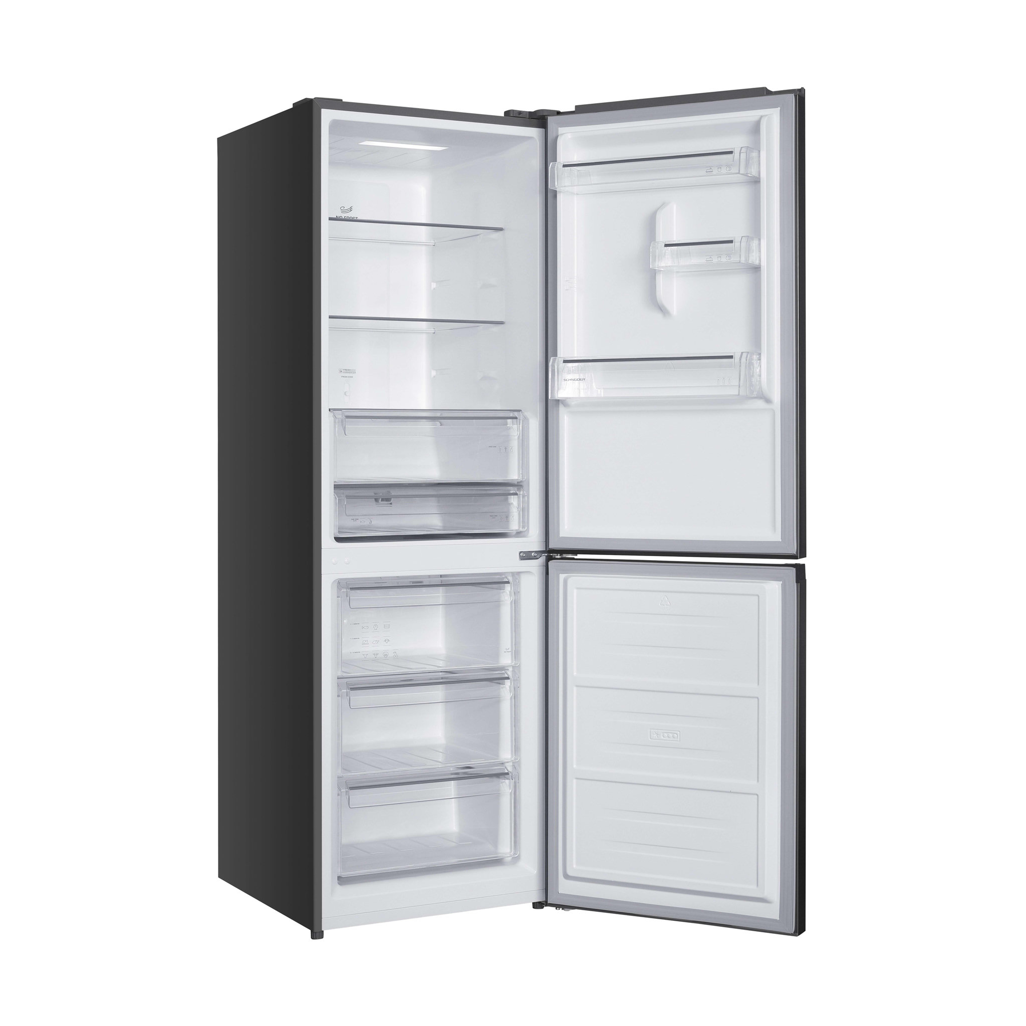 Voir la diapositive 5 : SCHNEIDER Réfrigérateur combiné 323L Inox - SCCB323HDNF-XE