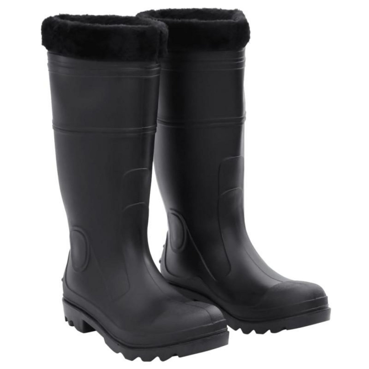 VIDAXL Bottes de pluie avec chaussettes amovibles noir taille 43 PVC