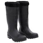 VIDAXL Bottes de pluie avec chaussettes amovibles noir taille 43 PVC