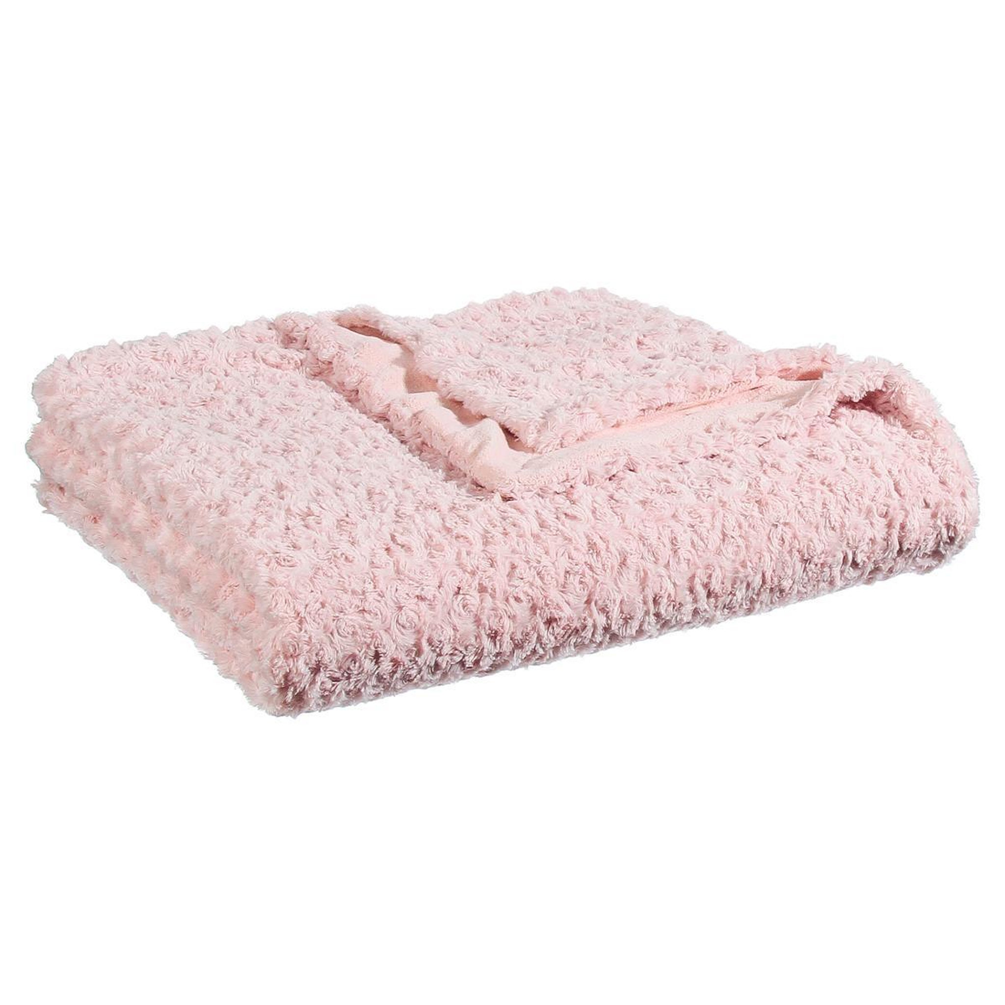 Voir la diapositive 1 : ATMOSPHERA Plaid Imitation Fourrure  Bouclée  180x230cm Rose