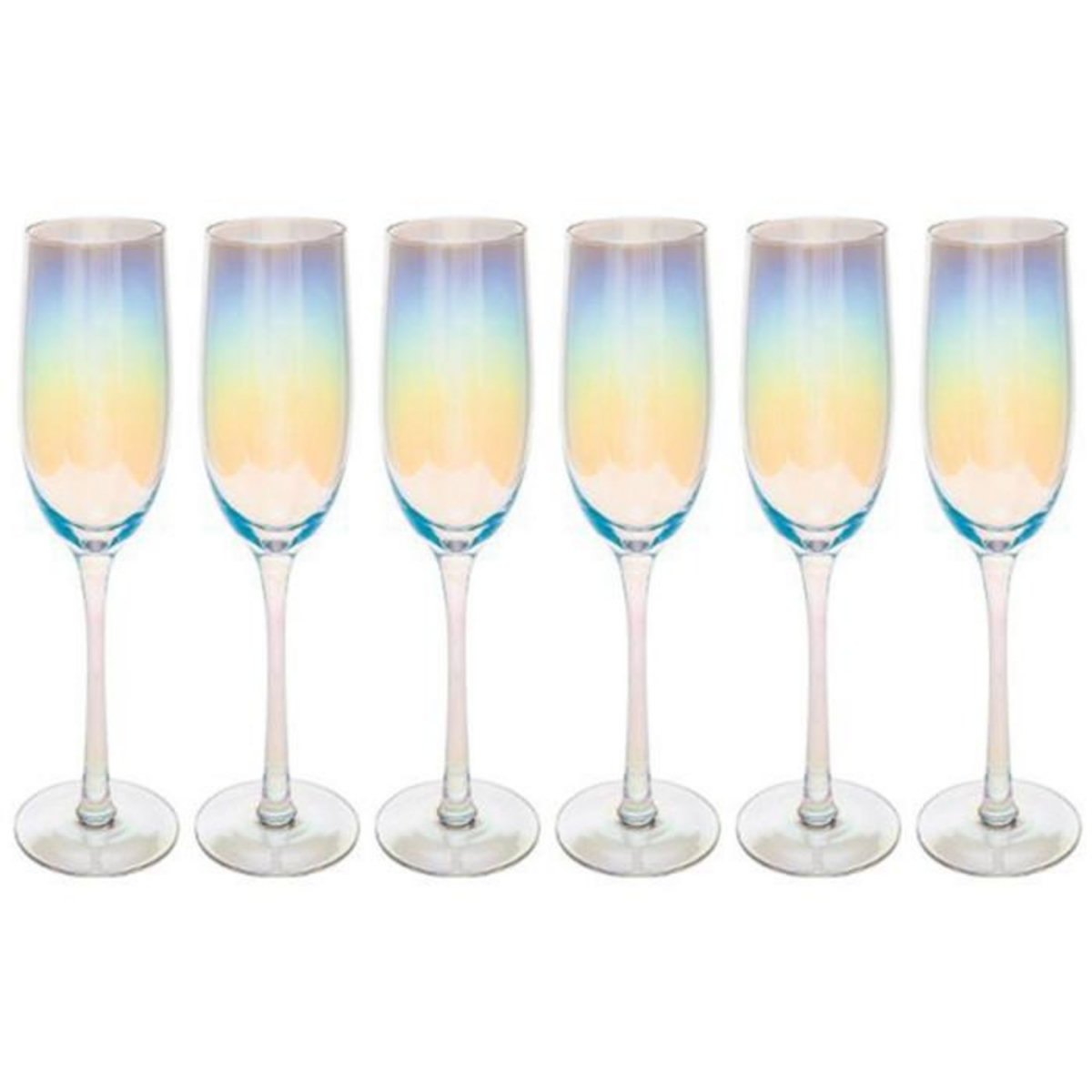 FEERIC LIGHT & CHRISTMAS Lot de 6 Flûtes à Champagne  Fantasy  21cl Transparent