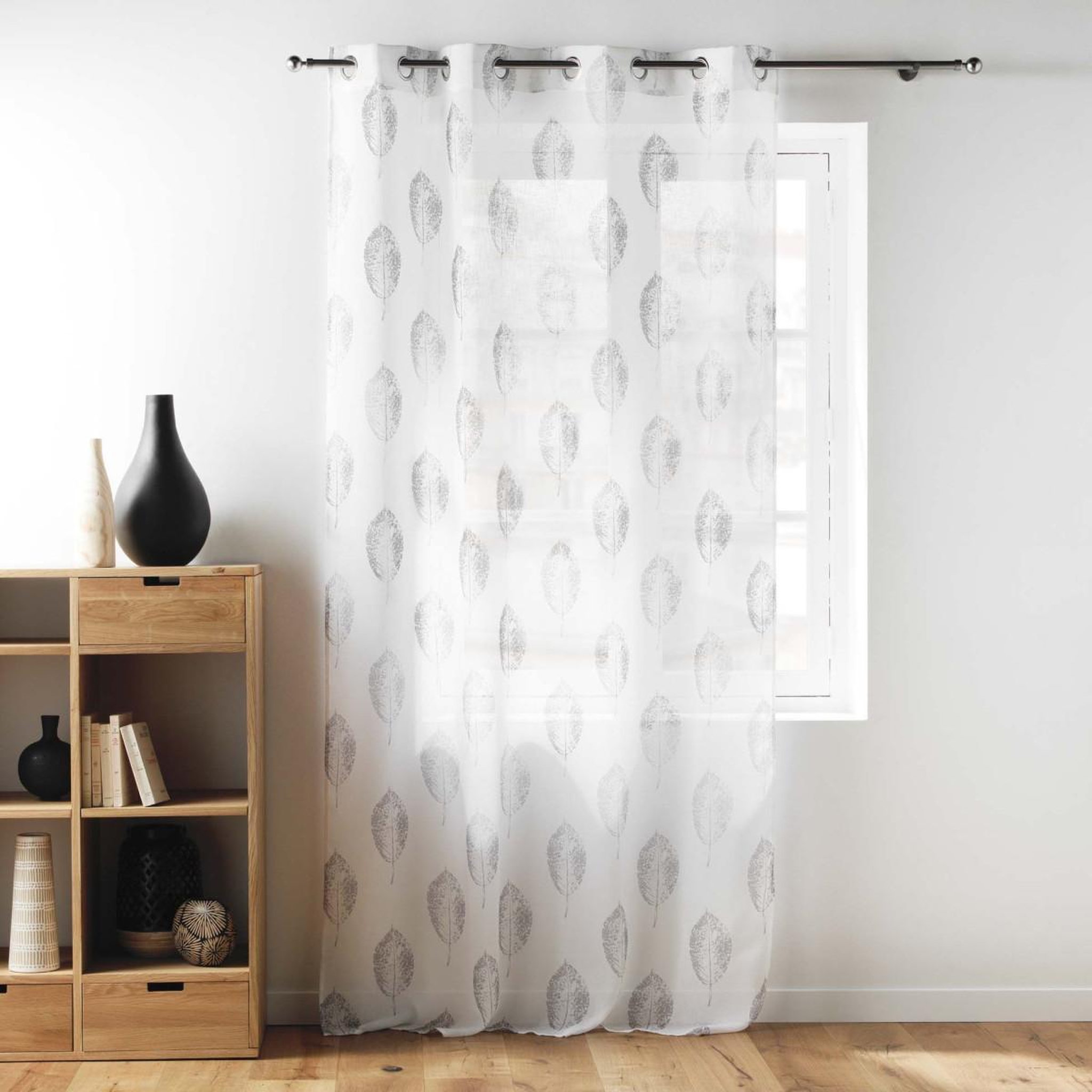 Voir la diapositive 5 : Douceur d'Intérieur Rideau voilage à œillets  indila  140x240cm blanc