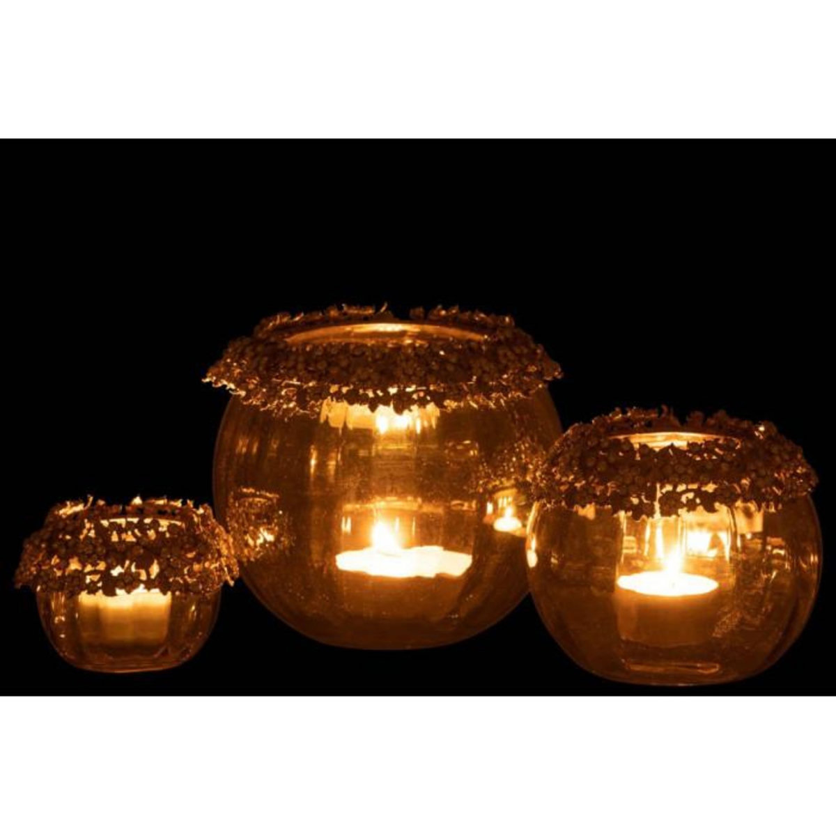 Paris Prix Photophore en Verre Design  Vallee  14cm Bronze