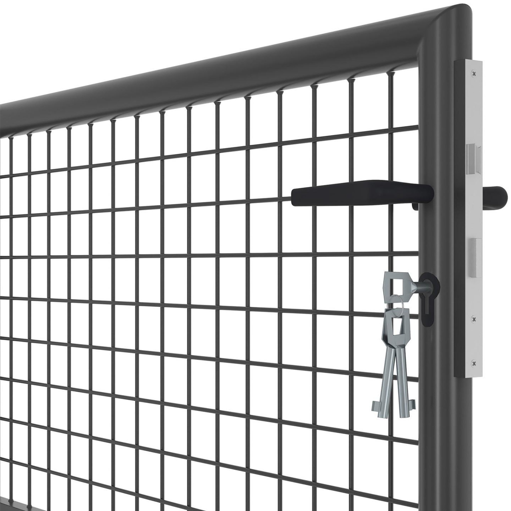 Voir la diapositive 5 : ID MARKET Portillon de jardin 105 x 100 cm en acier avec serrure et poignée gris anthracite