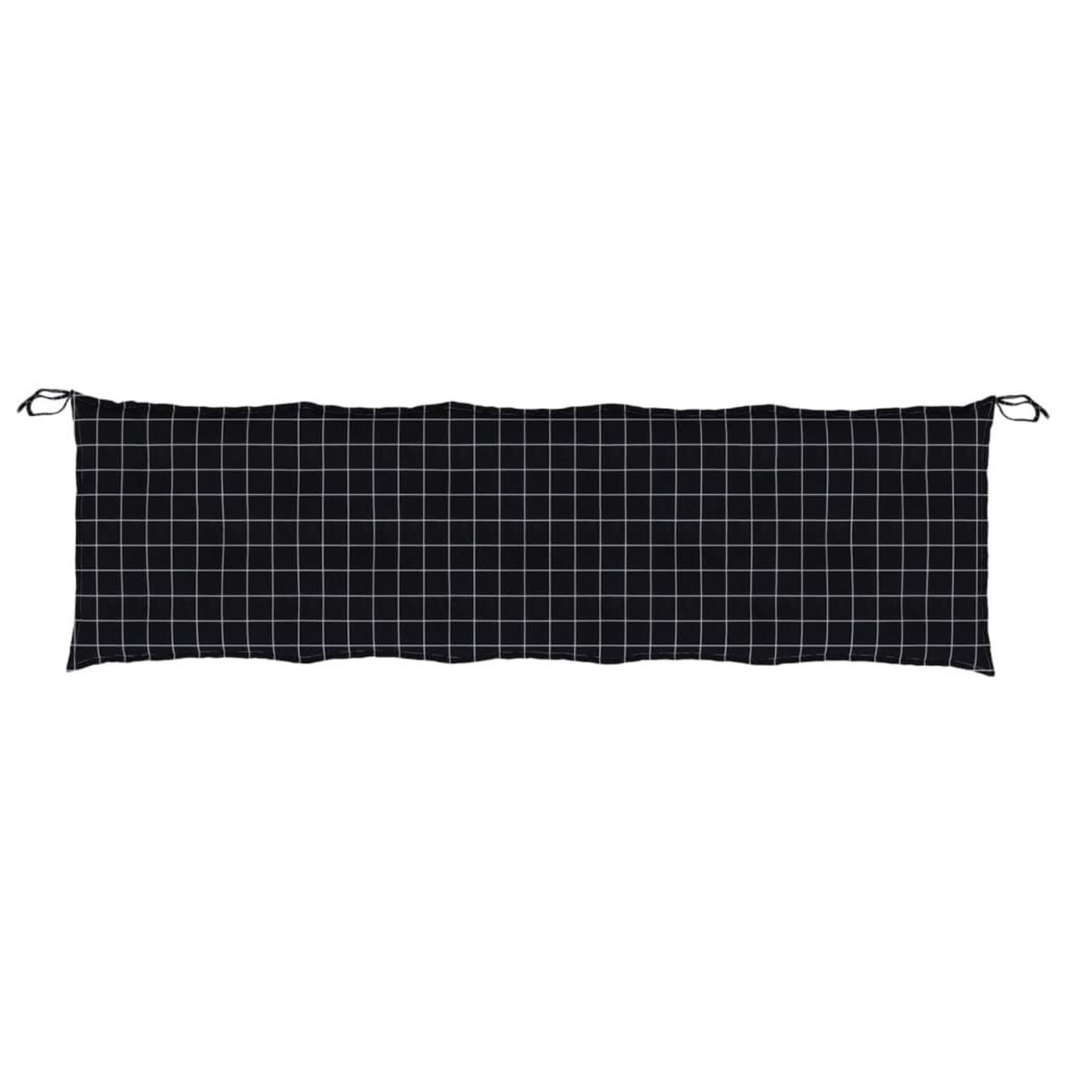 VIDAXL Coussin de banc de jardin carreaux noir 180x50x7cm tissu oxford