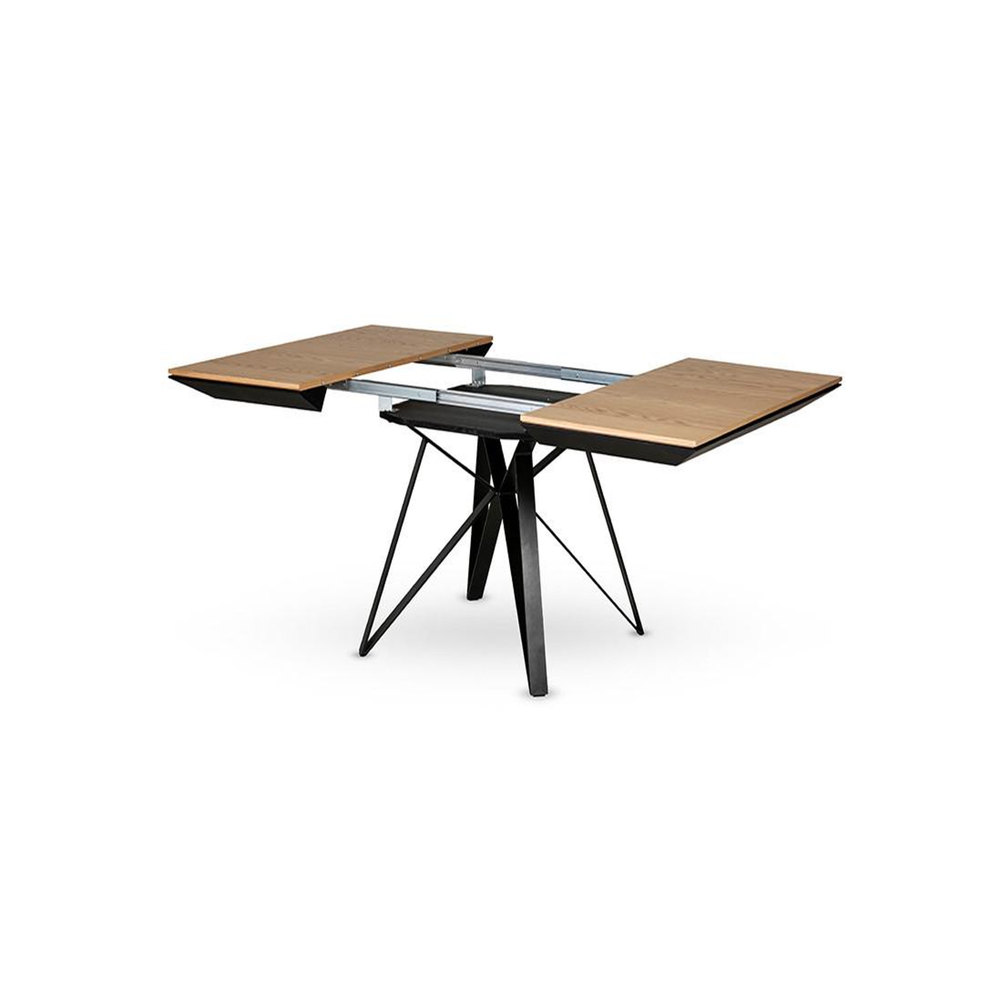 Voir la diapositive 6 : LISA DESIGN Belize - table à manger carrée extensible - effet bois et métal - 4 à 8 personnes