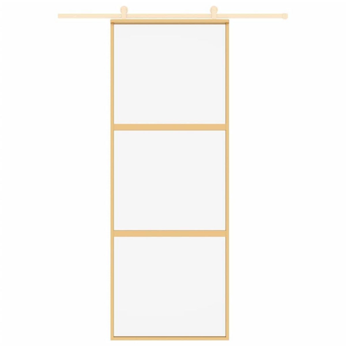 VIDAXL Porte coulissante dore 76x205 cm verre ESG clair et aluminium
