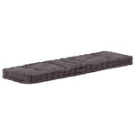 VIDAXL Coussin de plancher de palette Coton 120x40x7 cm Anthracite