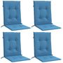 Voir la diapositive 3 : VIDAXL Coussins de chaise a dossier bas lot de 4 bleu melange tissu