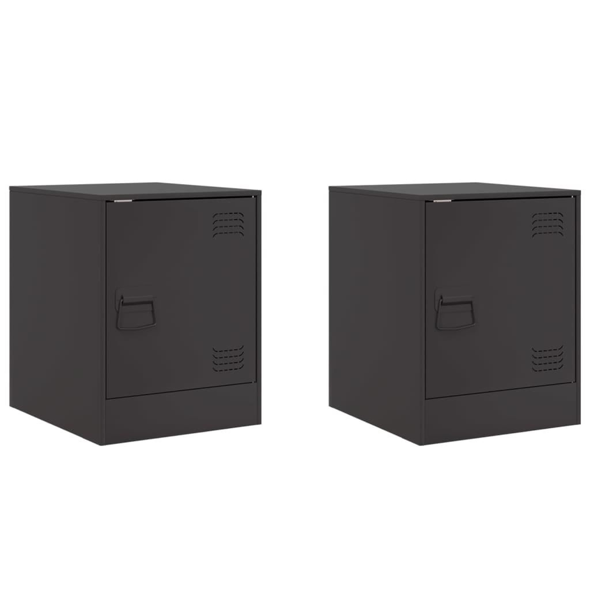 Voir la diapositive 2 : VIDAXL Tables de chevet 2 pcs noir 34,5x39x44 cm acier