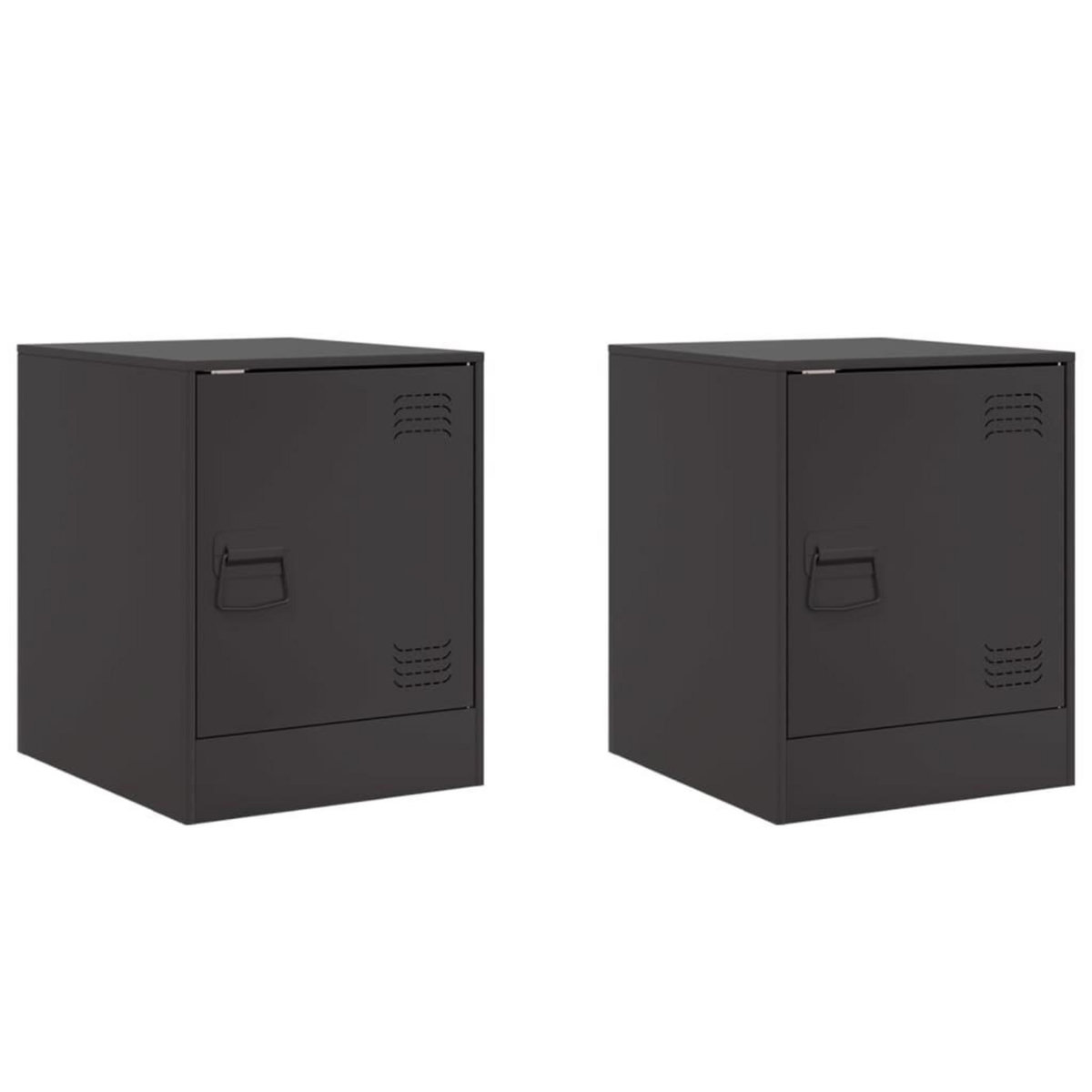 VIDAXL Tables de chevet 2 pcs noir 34,5x39x44 cm acier