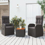 Voir la diapositive 1 : VIDAXL Ensemble de salon de jardin 3 pcs noir poly rotin et acacia
