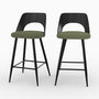 Voir la diapositive 1 : Rendez vous déco Lot de 2 chaises pour îlot central en tissu bouclé vert kaki 66 cm-Mindy