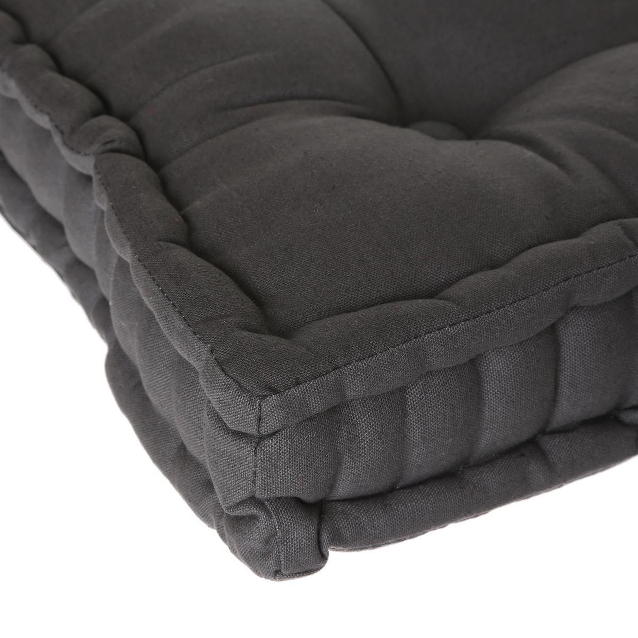 Voir la diapositive 2 : ATMOSPHERA Coussin de sol  dorian  40x40cm gris foncé