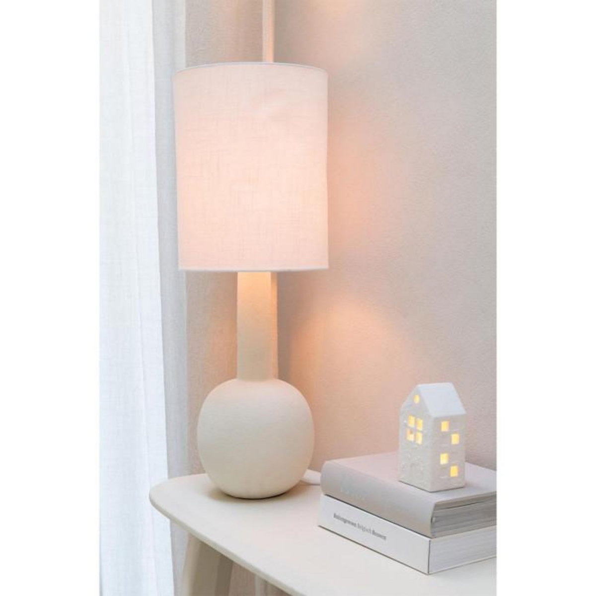 Paris Prix Lampe à Poser en Céramique  Pierre  76cm Beige