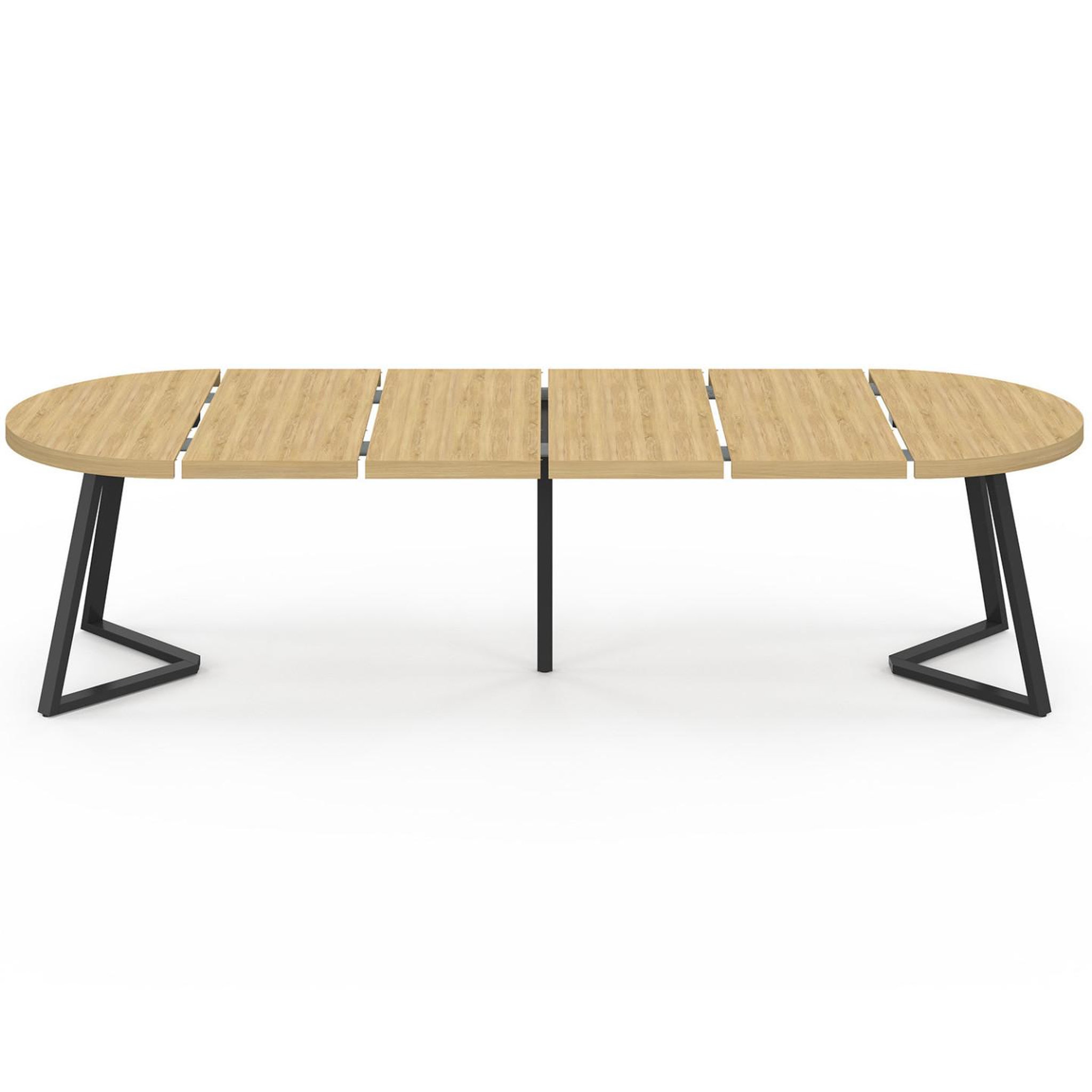 Voir la diapositive 4 : ID MARKET Table à manger extensible ronde selma 4-10 personnes bois effet hêtre 110-300 cm
