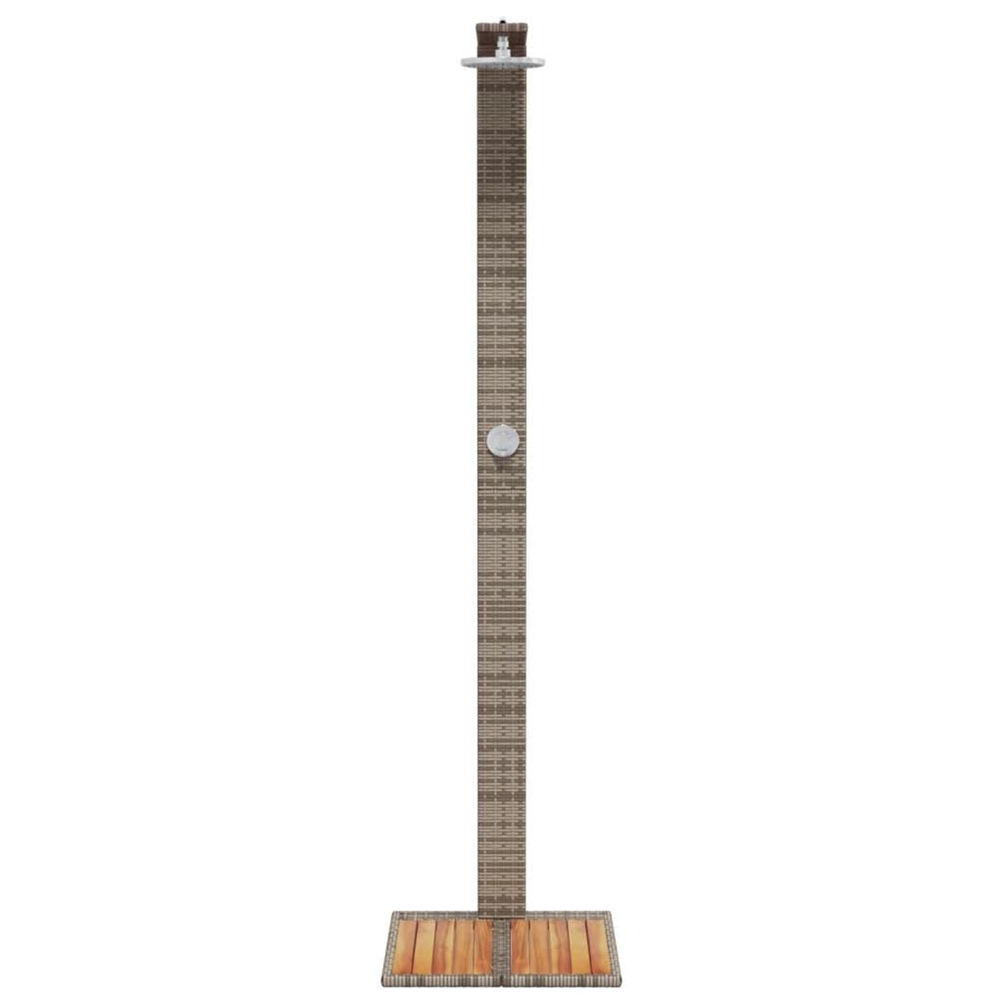 Voir la diapositive 5 : VIDAXL Douche d'exterieur gris 50x55x224 cm resine tressee bois acacia