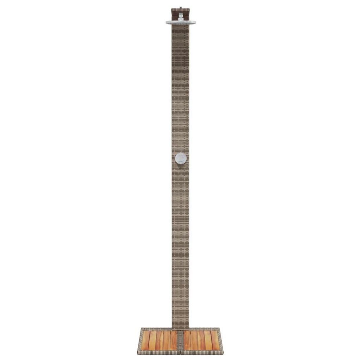 VIDAXL Douche d'exterieur gris 50x55x224 cm resine tressee bois acacia